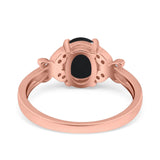 Art Deco Oval Natural Stone Butterfly Ring