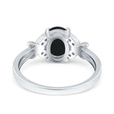 Art Deco Oval Natural Stone Butterfly Ring