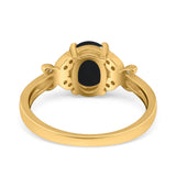 Art Deco Oval Natural Stone Butterfly Ring