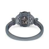 Art Deco Oval Natural Stone Butterfly Ring