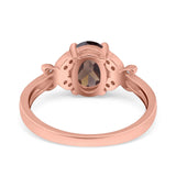 Art Deco Oval Natural Stone Butterfly Ring