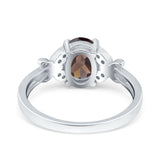 Art Deco Oval Natural Stone Butterfly Ring