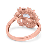 Floral Oval Natural Stone Cocktail Ring