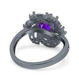 Floral Oval Natural Stone Cocktail Ring