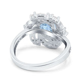 Floral Oval Natural Stone Cocktail Ring