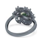 Floral Oval Natural Stone Cocktail Ring