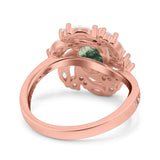 Floral Oval Natural Stone Cocktail Ring