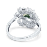 Floral Oval Natural Stone Cocktail Ring