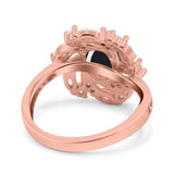 Floral Oval Natural Stone Cocktail Ring