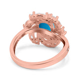 Floral Oval Natural Stone Cocktail Ring