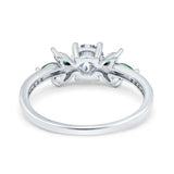 Art Deco Round Natural Stone Floral Ring