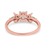 Art Deco Round Natural Stone Floral Ring