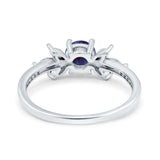 Art Deco Round Natural Stone Floral Ring