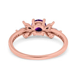 Art Deco Round Natural Stone Floral Ring