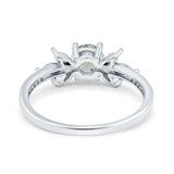 Art Deco Round Natural Stone Floral Ring