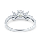 Art Deco Round Natural Stone Floral Ring