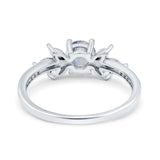 Art Deco Round Natural Stone Floral Ring