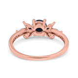 Art Deco Round Natural Stone Floral Ring