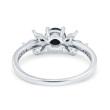 Art Deco Round Natural Stone Floral Ring