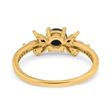 Art Deco Round Natural Stone Floral Ring