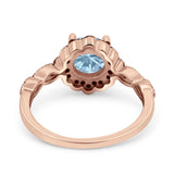 Art Deco Round Natural Stone Floral Ring