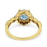 Art Deco Round Natural Stone Floral Ring