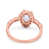 Vintage Style Pear Teardrop Natural Stone Ring
