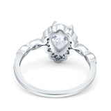 Vintage Style Pear Teardrop Natural Stone Ring