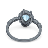 Vintage Style Pear Teardrop Natural Stone Ring