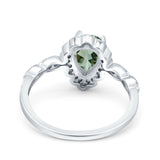 Vintage Style Pear Teardrop Natural Stone Ring