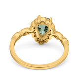 Vintage Style Pear Teardrop Natural Stone Ring