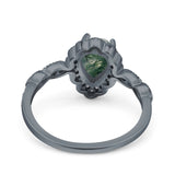 Vintage Style Pear Teardrop Natural Stone Ring