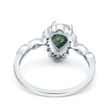 Vintage Style Pear Teardrop Natural Stone Ring