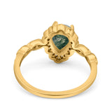 Vintage Style Pear Teardrop Natural Stone Ring