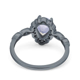 Vintage Style Pear Teardrop Natural Stone Ring