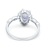 Vintage Style Pear Teardrop Natural Stone Ring