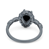 Vintage Style Pear Teardrop Natural Stone Ring
