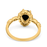Vintage Style Pear Teardrop Natural Stone Ring