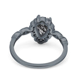 Vintage Style Pear Teardrop Natural Stone Ring