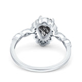 Vintage Style Pear Teardrop Natural Stone Ring