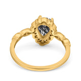 Vintage Style Pear Teardrop Natural Stone Ring