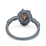 Vintage Style Pear Teardrop Natural Stone Ring