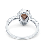 Vintage Style Pear Teardrop Natural Stone Ring