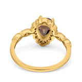 Vintage Style Pear Teardrop Natural Stone Ring