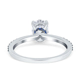 Two Tone Oval Natural Stone Wedding Ring