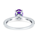 Two Tone Oval Natural Stone Wedding Ring