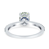 Two Tone Oval Natural Stone Wedding Ring