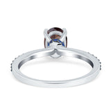 Two Tone Oval Natural Stone Wedding Ring