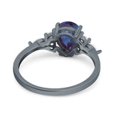 Vintage Style Pear Teardrop Natural Stone Ring