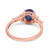 Vintage Style Pear Teardrop Natural Stone Ring